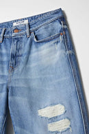 True Slim Ripped Crop Jean - Blue