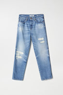 True Slim Ripped Crop Jean - Blue