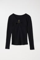Ribbed Round Neck Jumper - Black