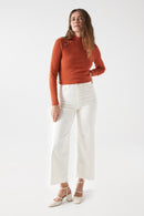 Metallic Appliques High Neck Jumper - Orange