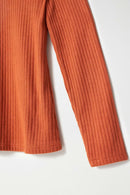 Metallic Appliques High Neck Jumper - Orange