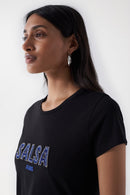 Beaded logo T-Shirt - Black
