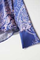 Satin Feel Print Blouse - Light Pink