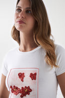 Floral Print T-Shirt - Pearl