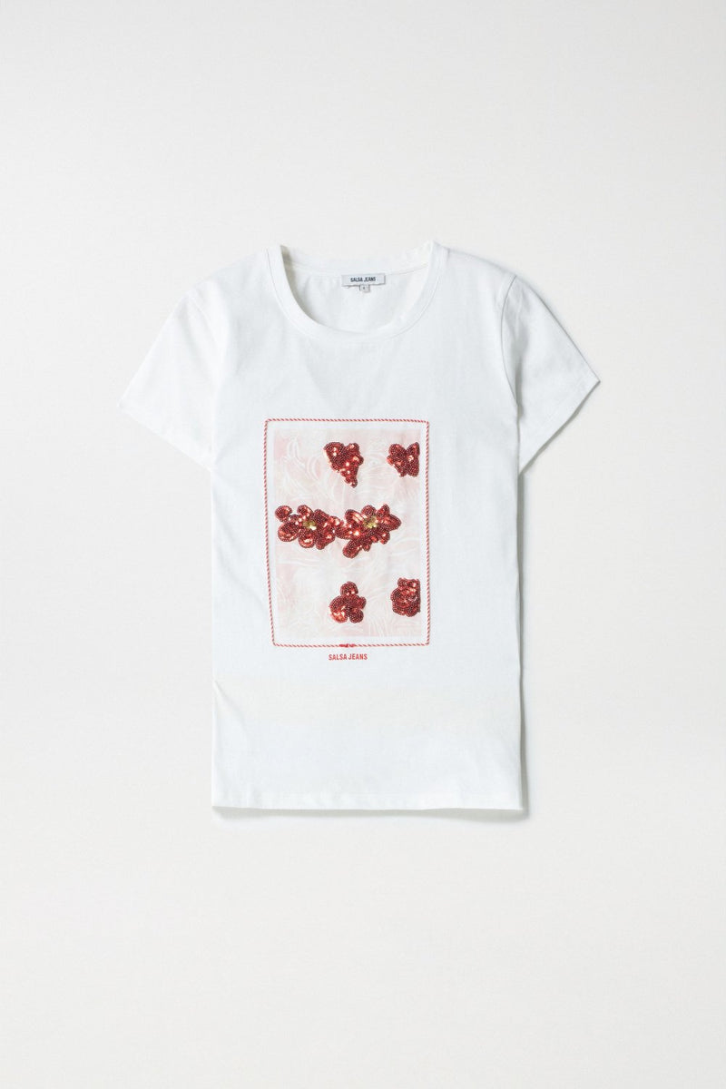 Floral Print T-Shirt - Pearl