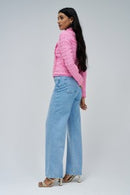 Tweed Trucker Jacket - Bordeaux