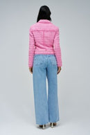 Tweed Trucker Jacket - Bordeaux