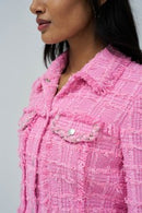 Tweed Trucker Jacket - Bordeaux