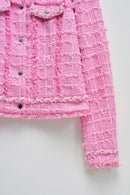 Tweed Trucker Jacket - Bordeaux