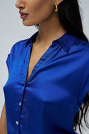 Cap Sleeve Shirt - Royal Blue