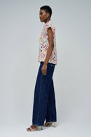 Cap Sleeve Shirt - Beige