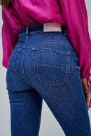 Faith Cropped Slim Jean - Blue