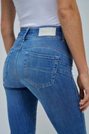 Secret Hem Detail Straight Jean - Blue