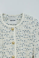 Detachable Belt Tweed Jacket - Beige