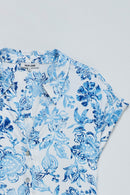 Sleeveless Print Shirt - Blue