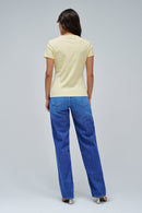 Lace Detail T-Shirt - Yellow