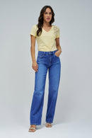 Lace Detail T-Shirt - Yellow