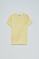 Lace Detail T-Shirt - Yellow