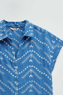 Embroidered Shirt - Blue