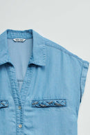 Cap Sleeve Shirt - Blue