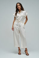 Cropped Jumpsuit - Beige