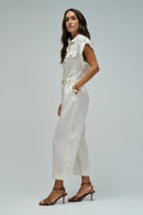 Cropped Jumpsuit - Beige