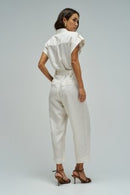 Cropped Jumpsuit - Beige