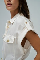 Cropped Jumpsuit - Beige