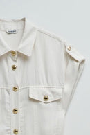 Cropped Jumpsuit - Beige