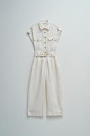 Cropped Jumpsuit - Beige