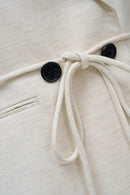 Belted Linen Blazer - Beige