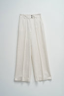 High Rise Straight Trouser - Beige
