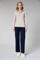 Open Collar Blouse - Taupe