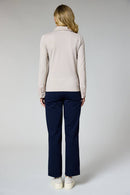Open Collar Blouse - Taupe