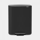 Bo Pedal Bin 2 x 30 Litre - Matt Black