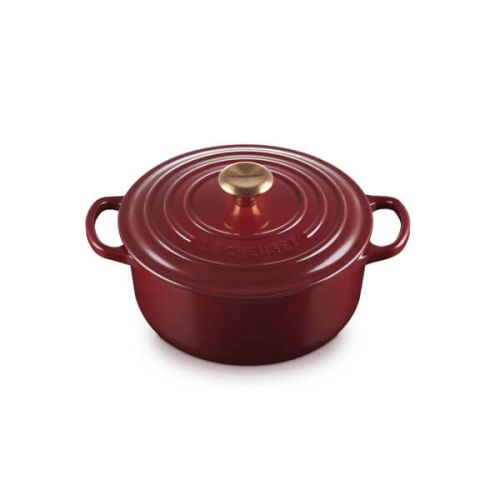 Signature Cast Iron Round Casserole 20cm - Garnet
