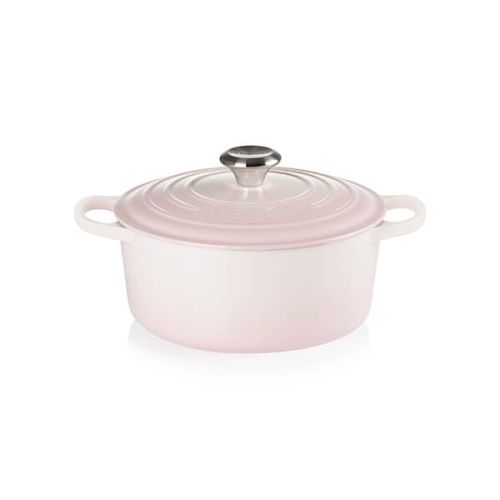 Signature Cast Iron Round Casserole 24cm - Shell Pink