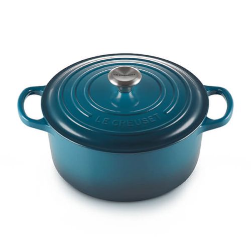 Signature Cast Iron Round Casserole 26cm - Deep Teal