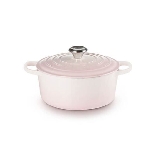 Signature Cast Iron Round Casserole 28cm - Shell Pink
