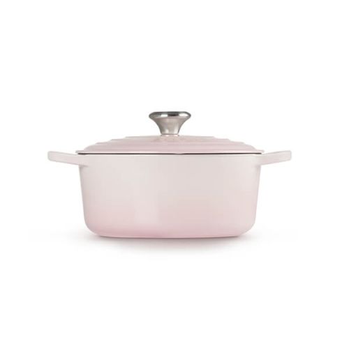 Signature Cast Iron Round Casserole 28cm - Shell Pink