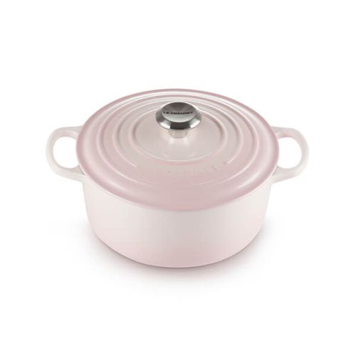 Signature Cast Iron Round Casserole 28cm - Shell Pink