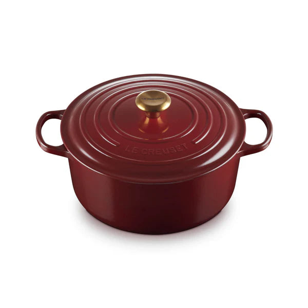 Signature Cast Iron Round Casserole 28cm - Garnet