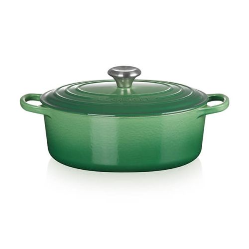 Signature Cast Iron Oval Casserole 27cm - Bamboo