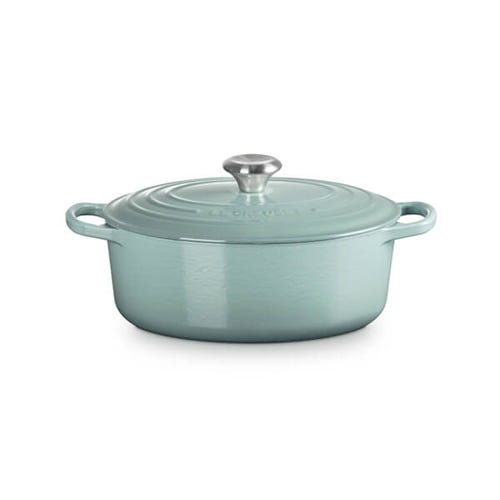 Signature Cast Iron Oval Casserole 27cm - Sea Salt