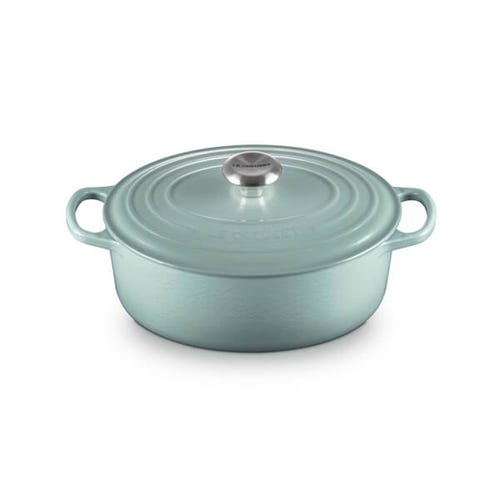 Signature Cast Iron Oval Casserole 27cm - Sea Salt