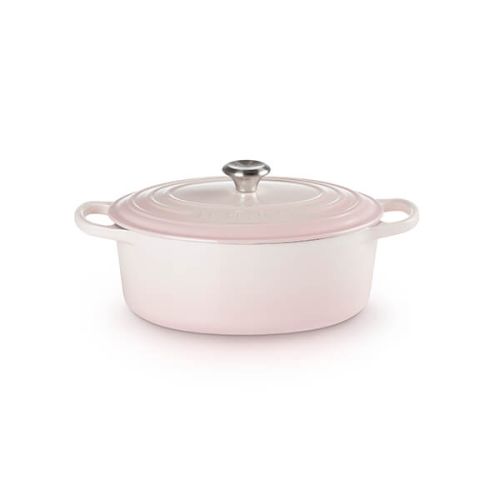 Signature Cast Iron Oval Casserole 29cm - Shell Pink