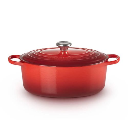 Signature Cast Iron 31cm Oval Casserole - Cerise
