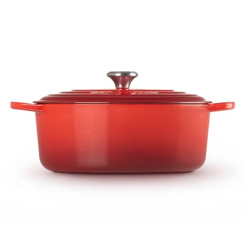 Signature Cast Iron 31cm Oval Casserole - Cerise