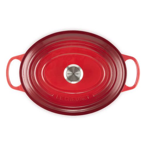 Signature Cast Iron 31cm Oval Casserole - Cerise