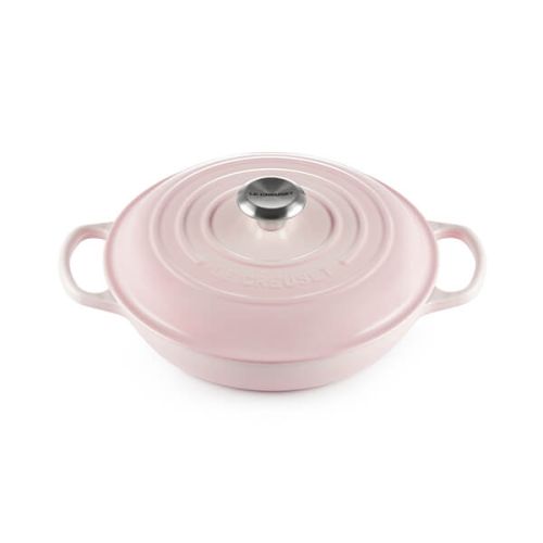 Signature Cast Iron Shallow Casserole 26cm - Shell Pink